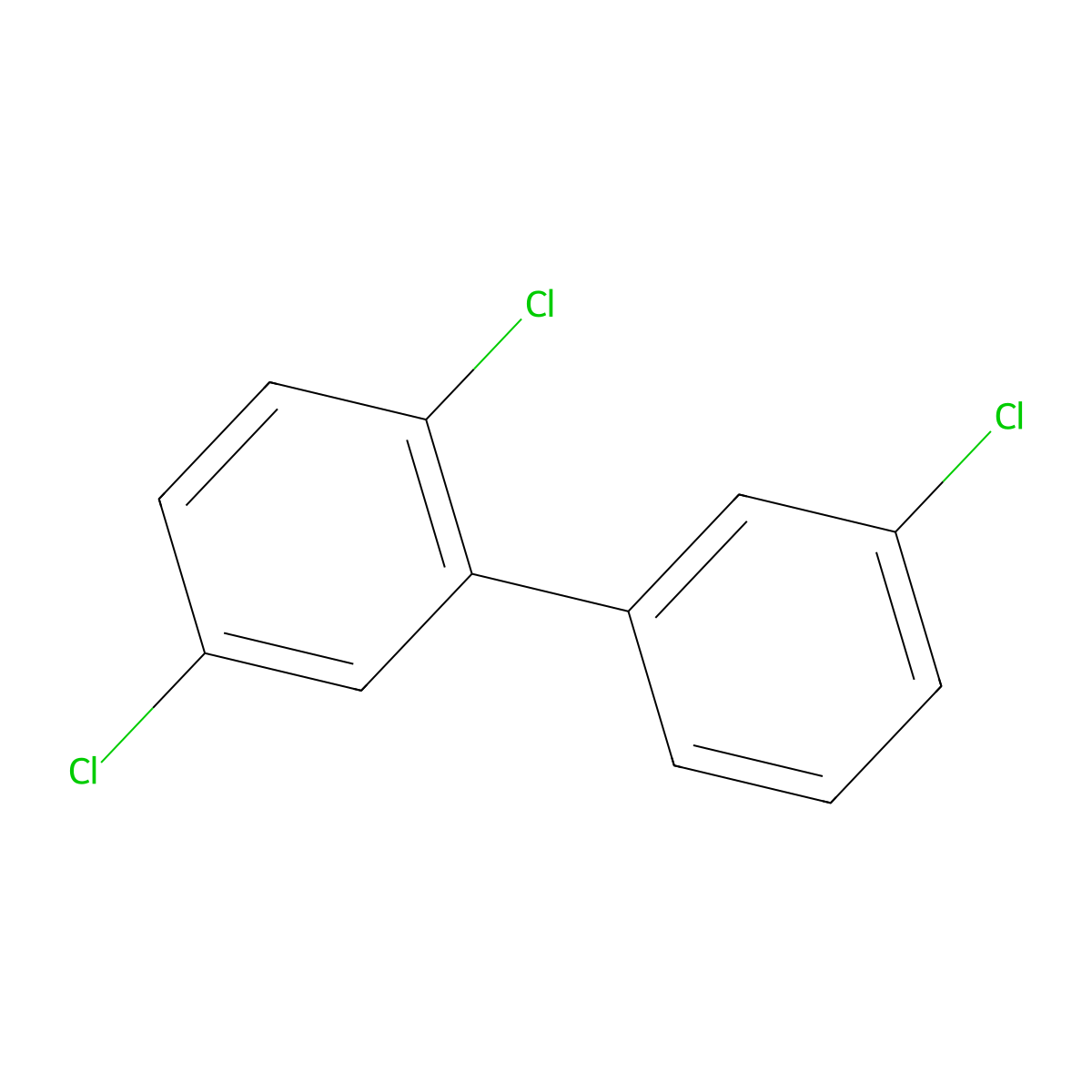2,3',5-Trichlorobiphenyl molecular structure, CAS 38444-81-4