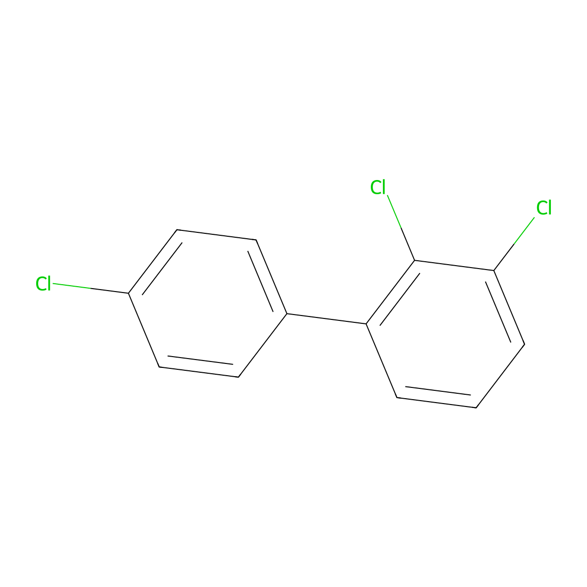 2,3,4'-Trichlorobiphenyl molecular structure, CAS 38444-85-8