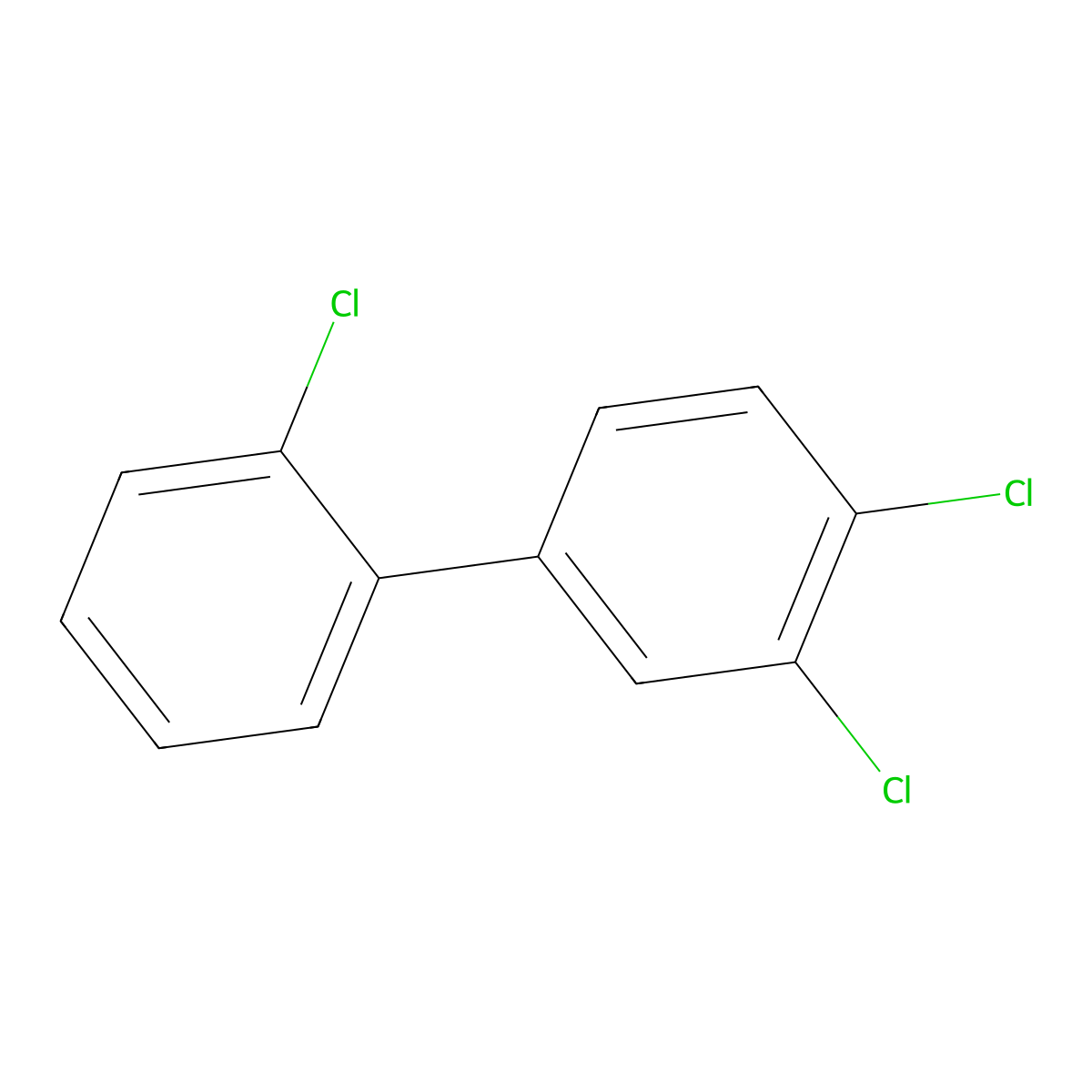 2',3,4-Trichlorobiphenyl molecular structure, CAS 38444-86-9