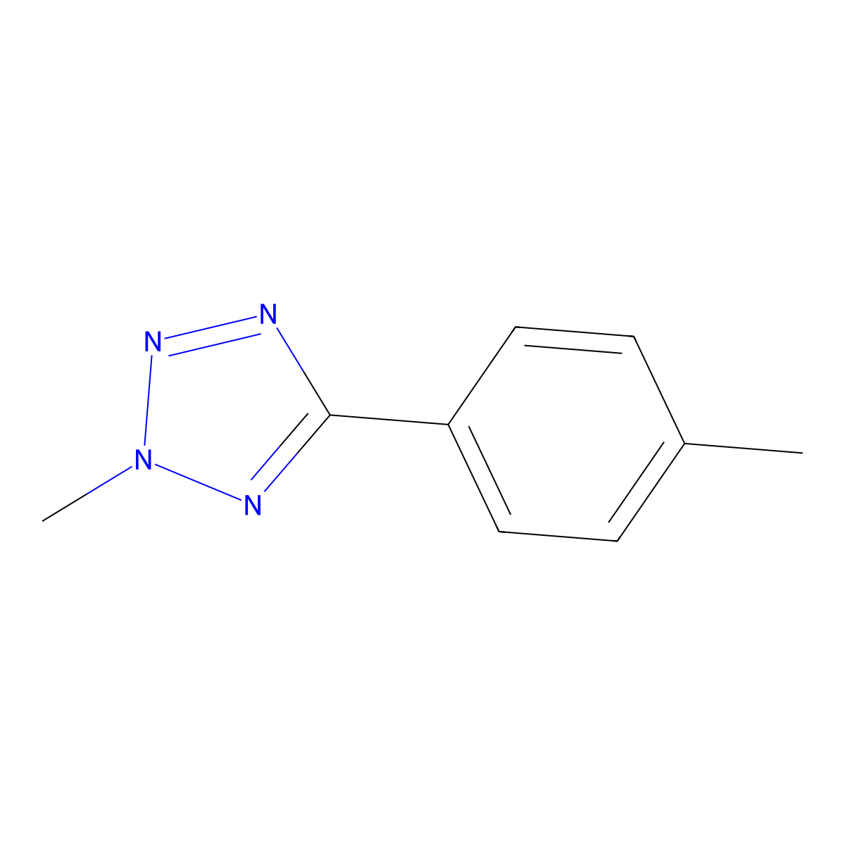 2-Methyl-5-(4-methylphenyl)tetrazole molecular structure, CAS 38446-87-6