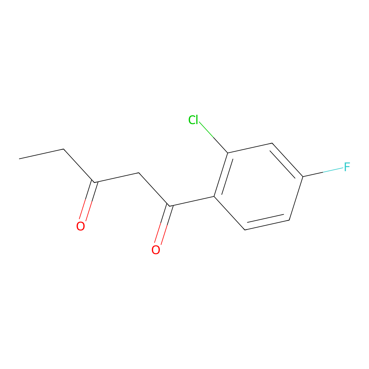1-(2-Chloro-4-fluorophenyl)pentane-1,3-dione molecular structure, CAS 38448-87-2