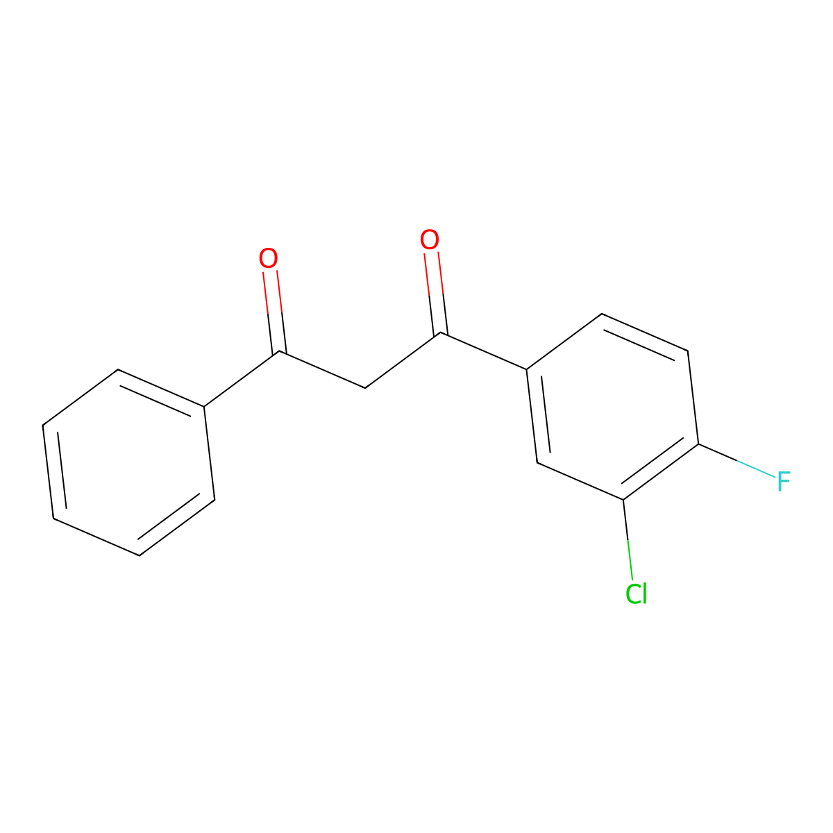 1-(3-Chloro-4-fluorophenyl)-3-phenyl-1,3-propanedione molecular structure, CAS 38448-97-4