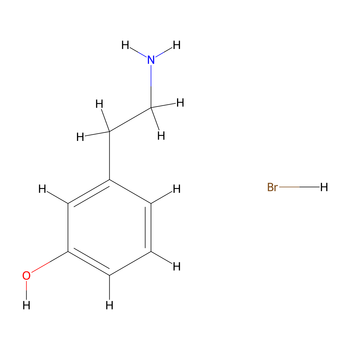 3-(2-Aminoethyl)phenol hydrobromide molecular structure, CAS 38449-59-1