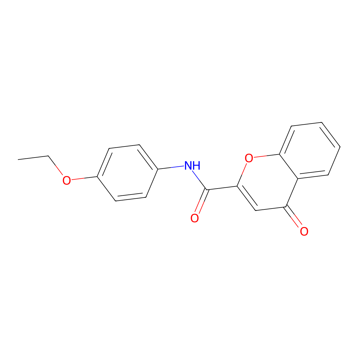 N-(4-ethoxyphenyl)-4-oxochromene-2-carboxamide molecular structure, CAS 3845-18-9