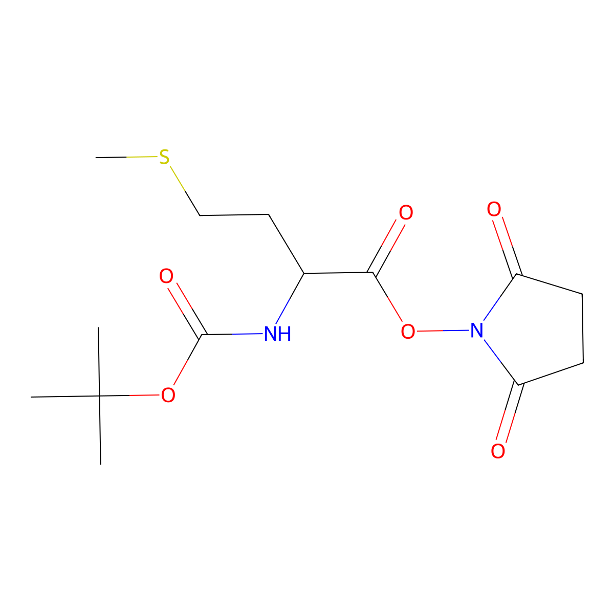 Boc-L-methionine N-hydroxysuccinimide ester molecular structure, CAS 3845-64-5
