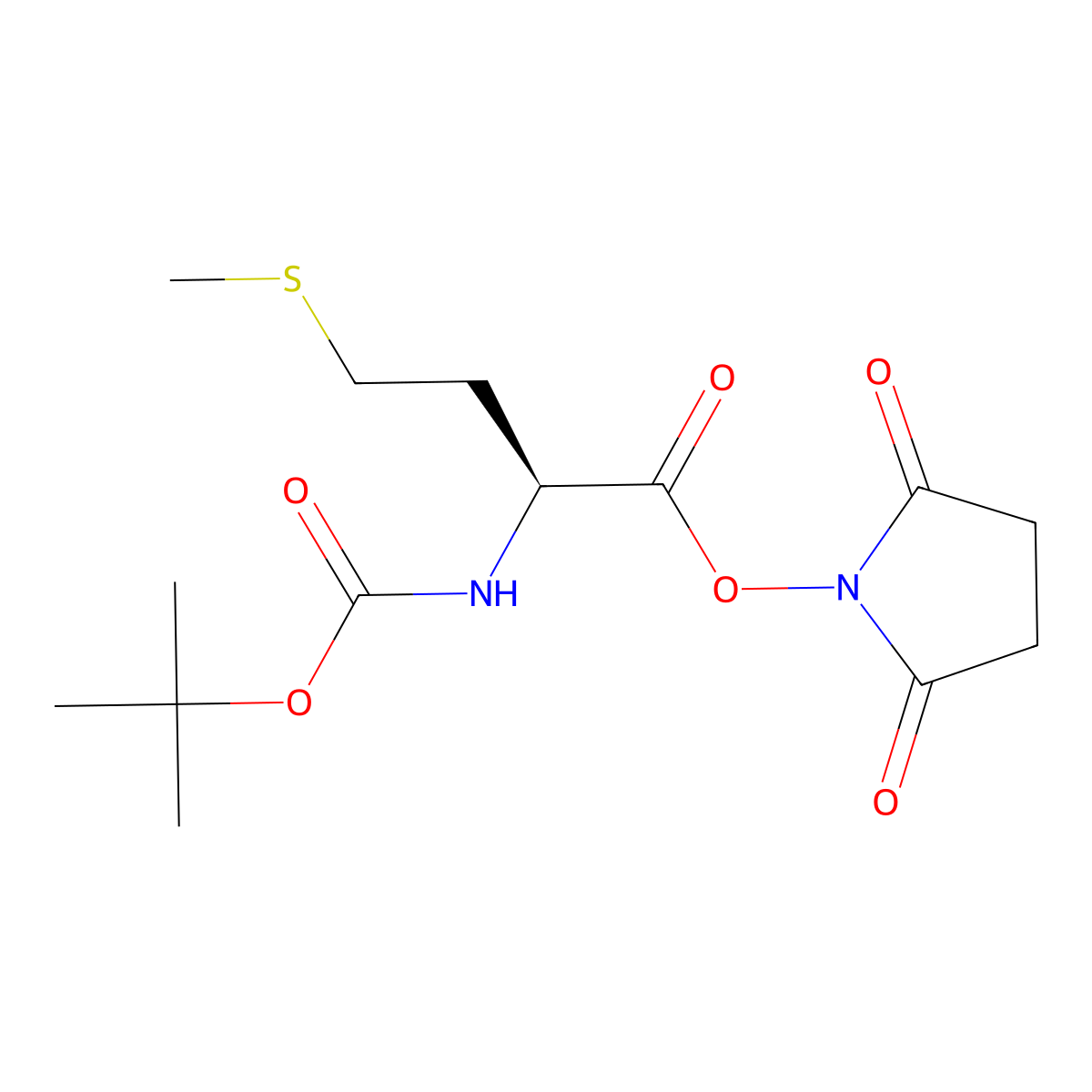 Boc-L-methionine N-hydroxysuccinimide ester molecular structure, CAS 3845-64-5