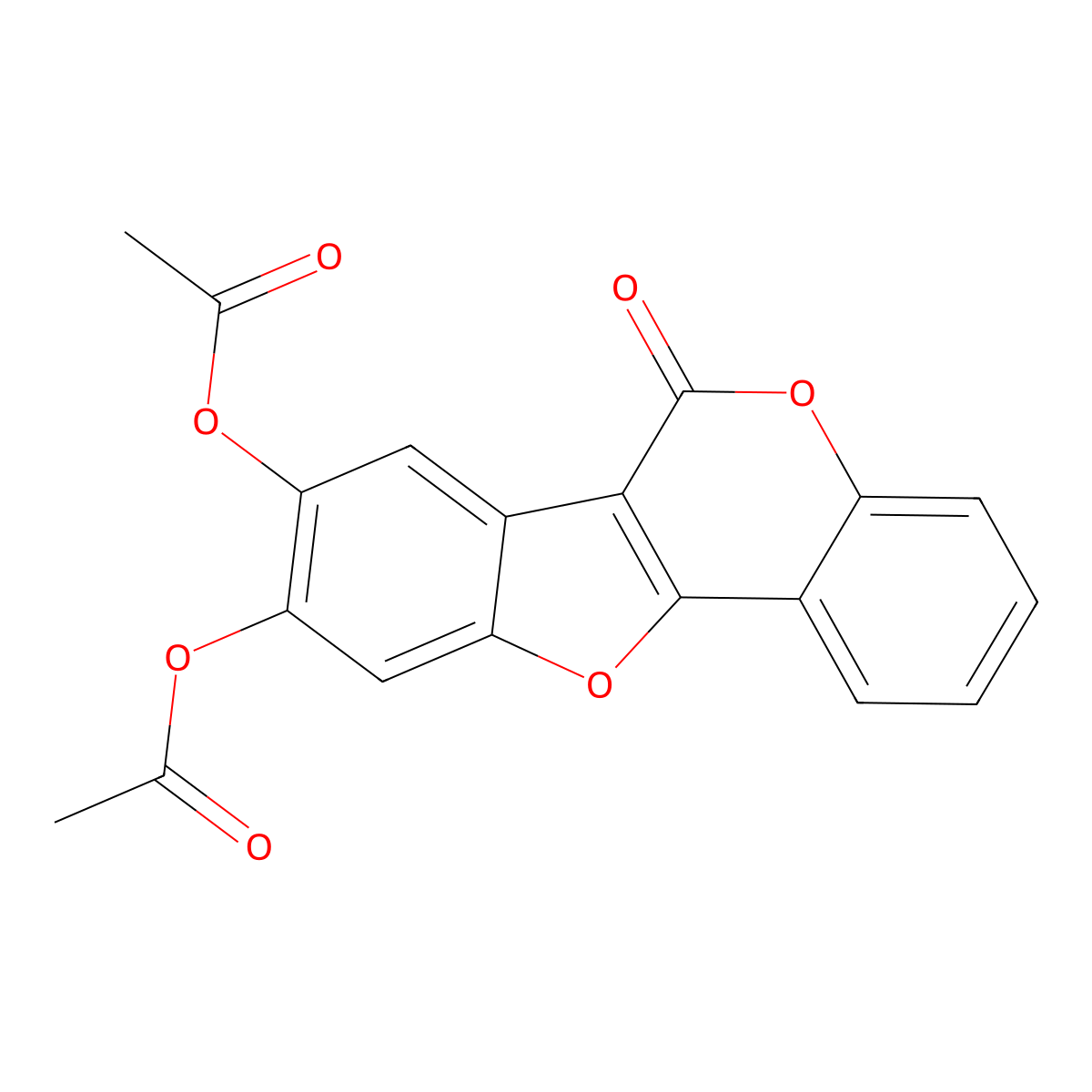 8-(acetyloxy)-6-oxo-6H-[1]benzofuro[3,2-c]chromen-9-yl acetate molecular structure, CAS 38450-33-8