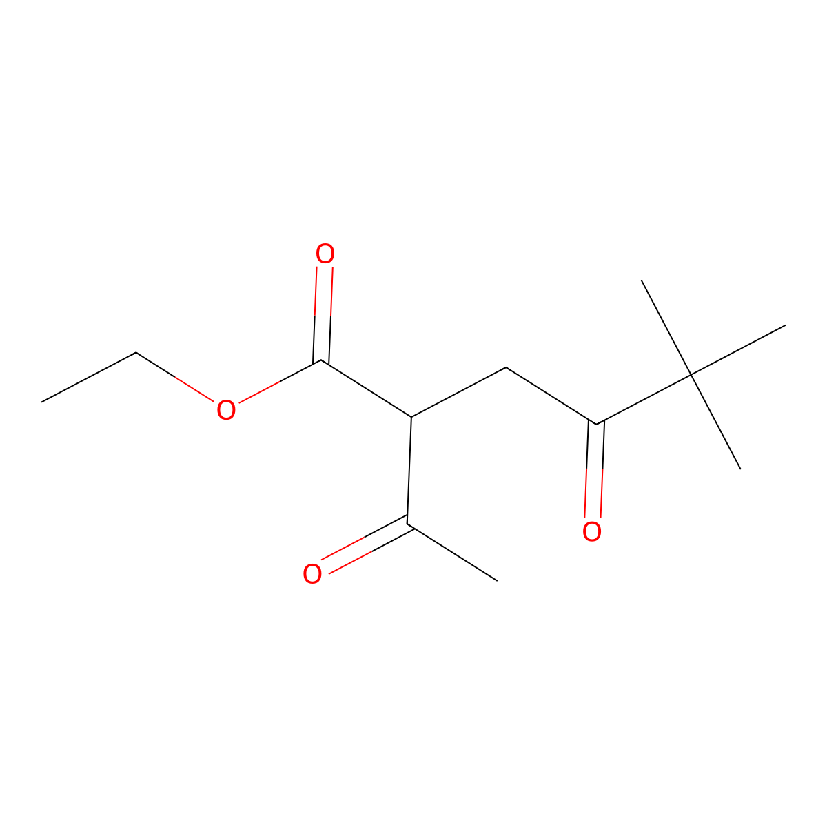 Ethyl 2-acetyl-5,5-dimethyl-4-oxohexanoate molecular structure, CAS 38453-93-9