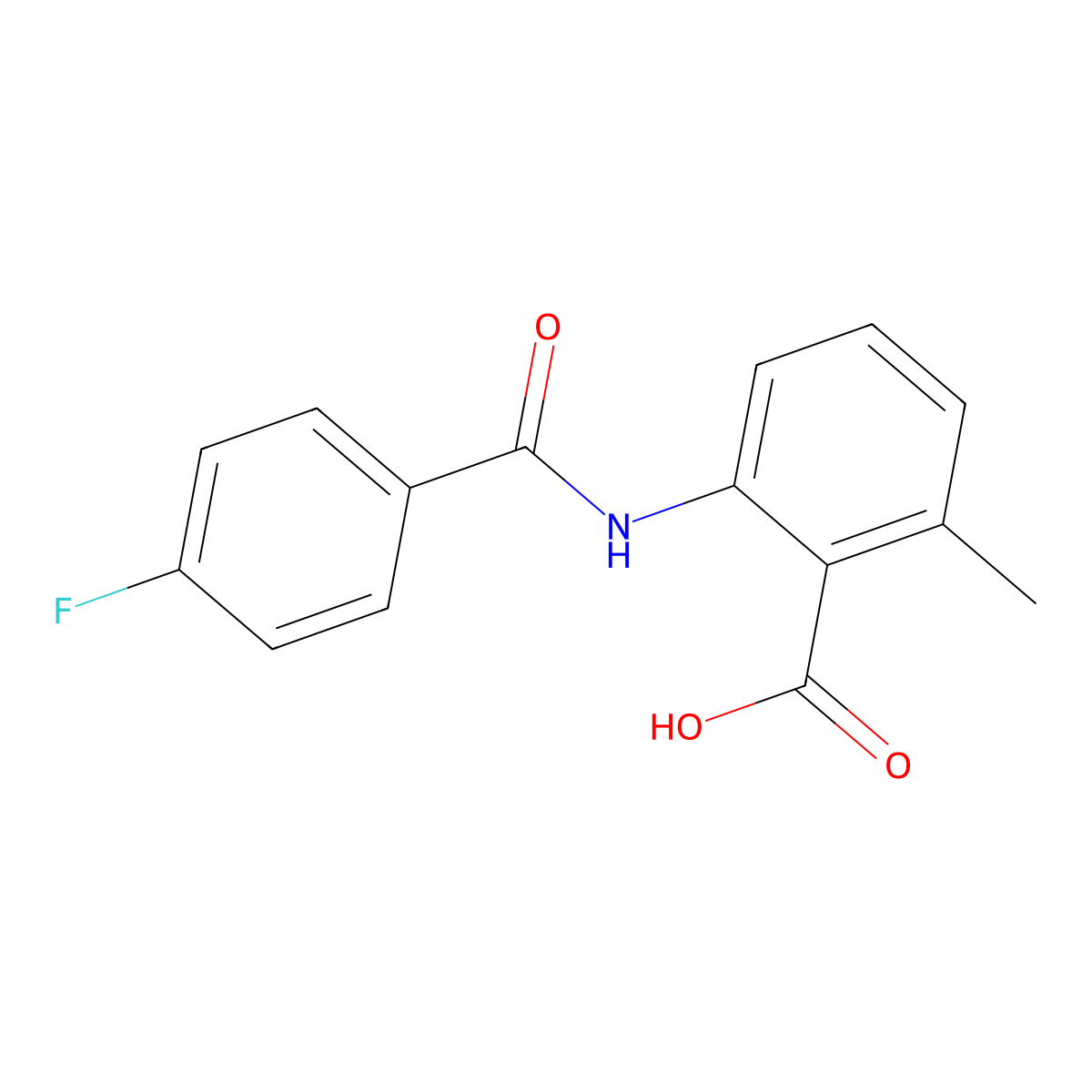 2-[(4-Fluorobenzoyl)amino]-6-methylbenzoic acid molecular structure, CAS 38459-93-7
