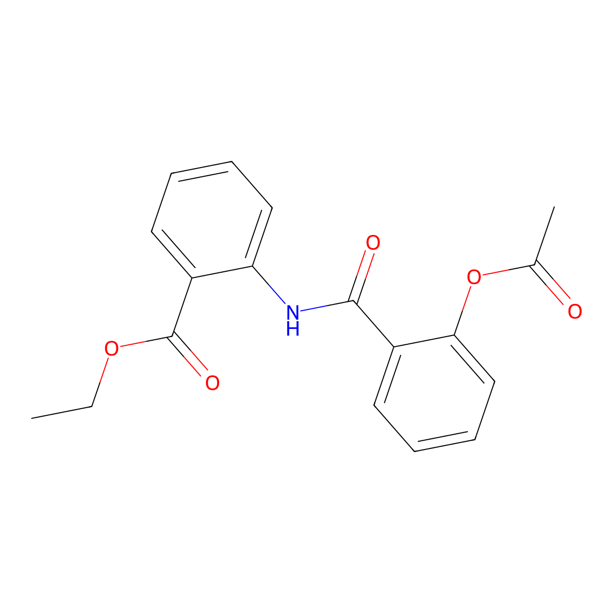 2-{N-[2-(ethoxycarbonyl)phenyl]carbamoyl}phenyl acetate molecular structure, CAS 38459-99-3