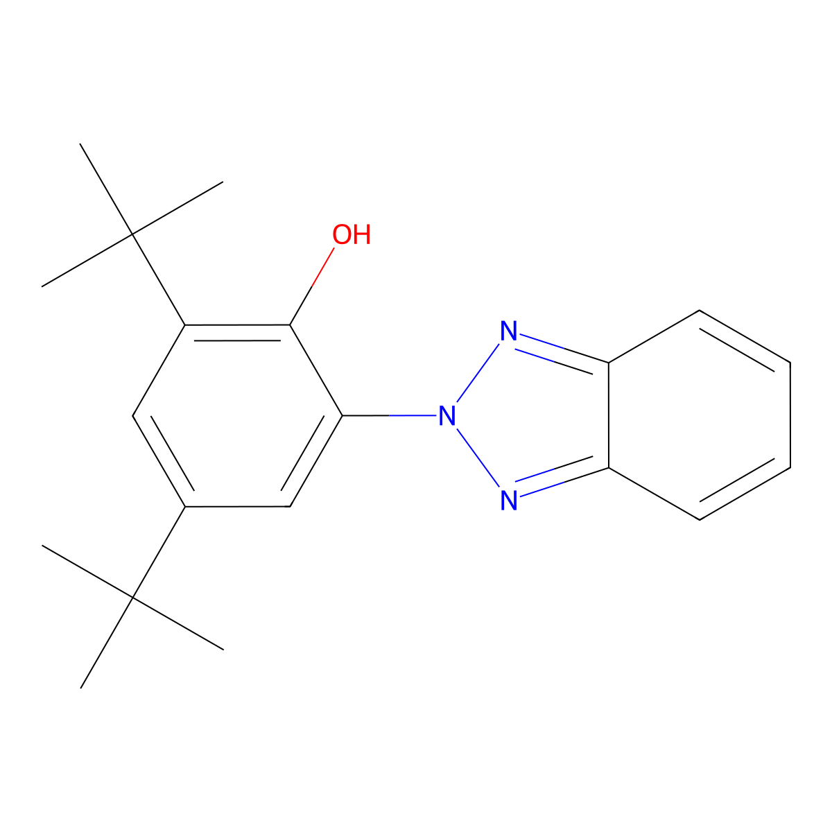 2-(2'-Hydroxy-3'5-di-tert-butylphenyl) benzotriazole molecular structure, CAS 3846-71-7