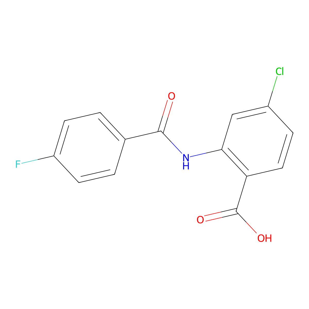 4-Chloro-2-(4-fluorobenzamido)benzoic acid molecular structure, CAS 38464-02-7