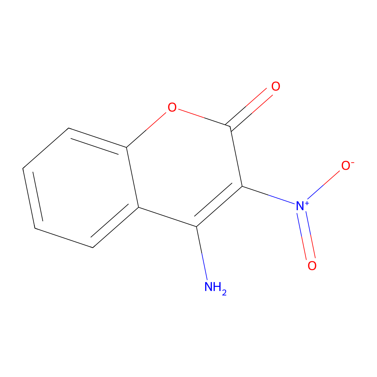 4-Amino-3-nitro-2H-1-benzopyran-2-one molecular structure, CAS 38464-21-0