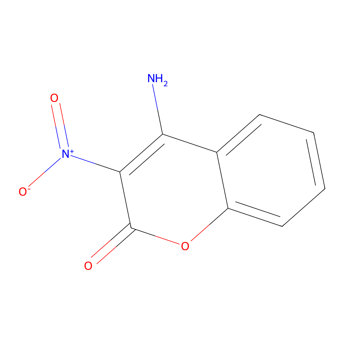4-Amino-3-nitro-2H-1-benzopyran-2-one molecular structure, CAS 38464-21-0