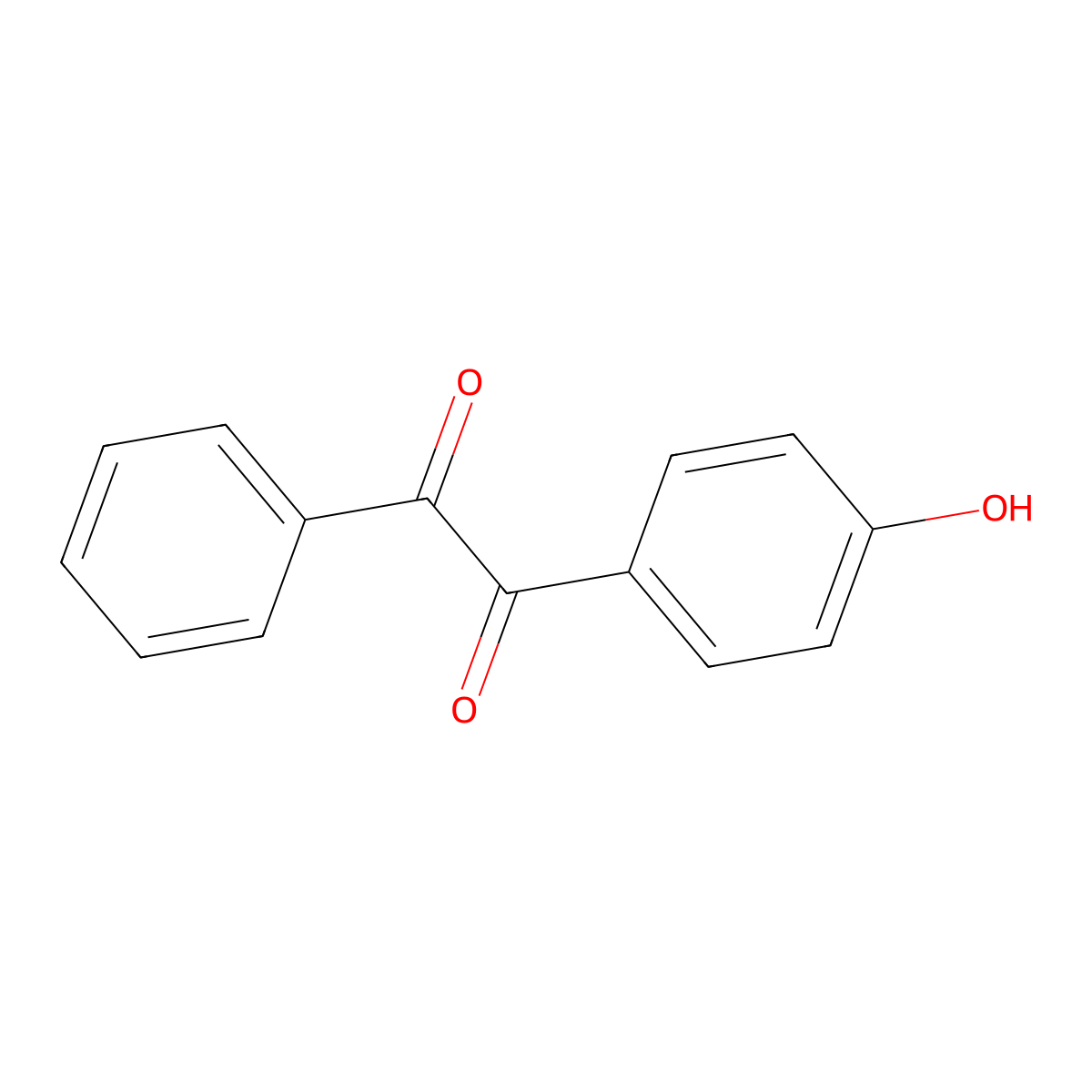 1-(4-Hydroxyphenyl)-2-phenylethane-1,2-dione molecular structure, CAS 38469-73-7