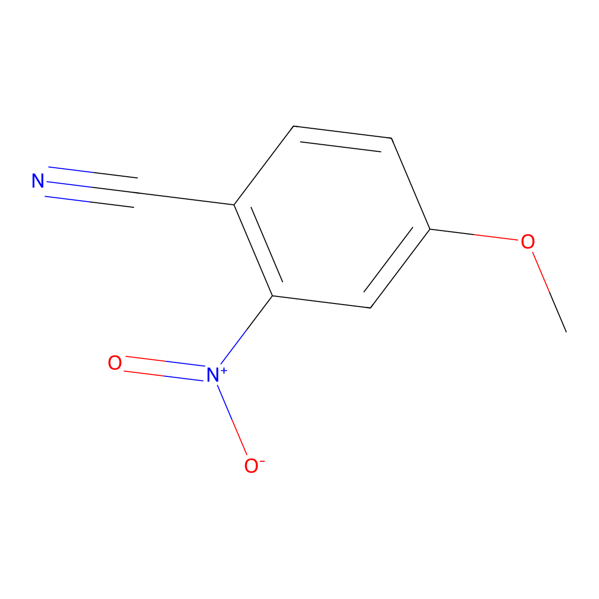 4-Methoxy-2-nitrobenzonitrile molecular structure, CAS 38469-83-9