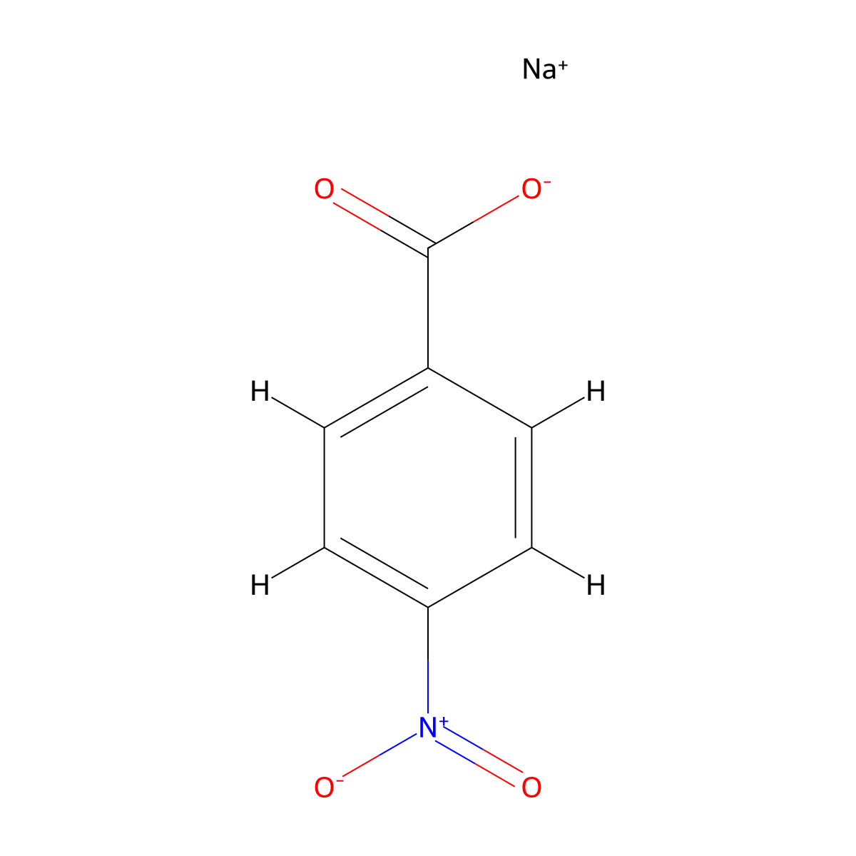 Sodium 4-nitrobenzoate molecular structure, CAS 3847-57-2