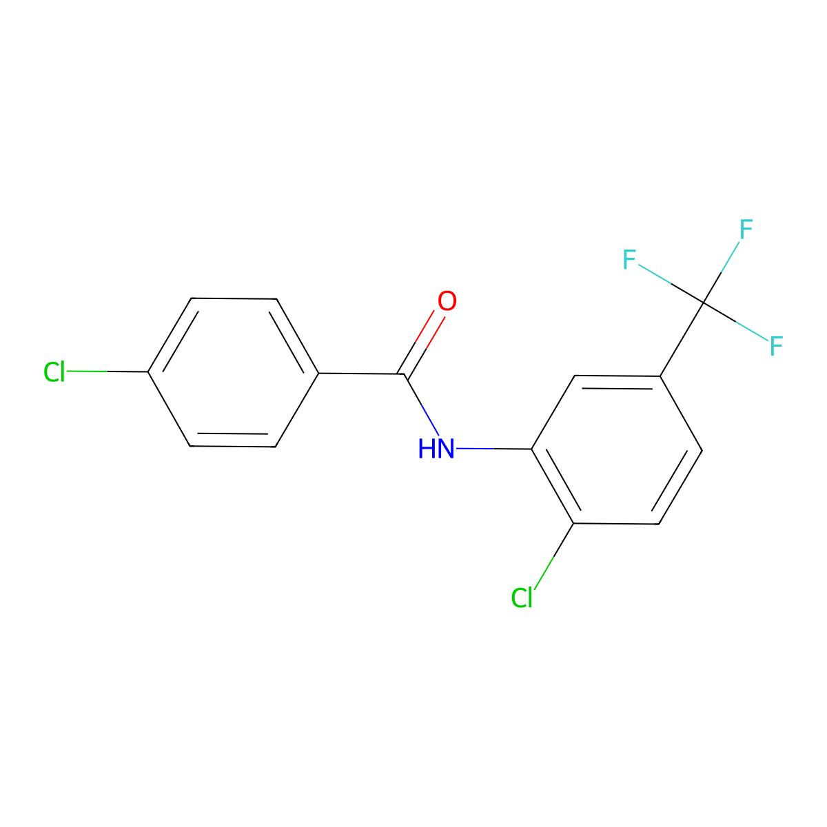 4-chloro-N-[2-chloro-5-(trifluoromethyl)phenyl]benzamide molecular structure, CAS 3847-67-4