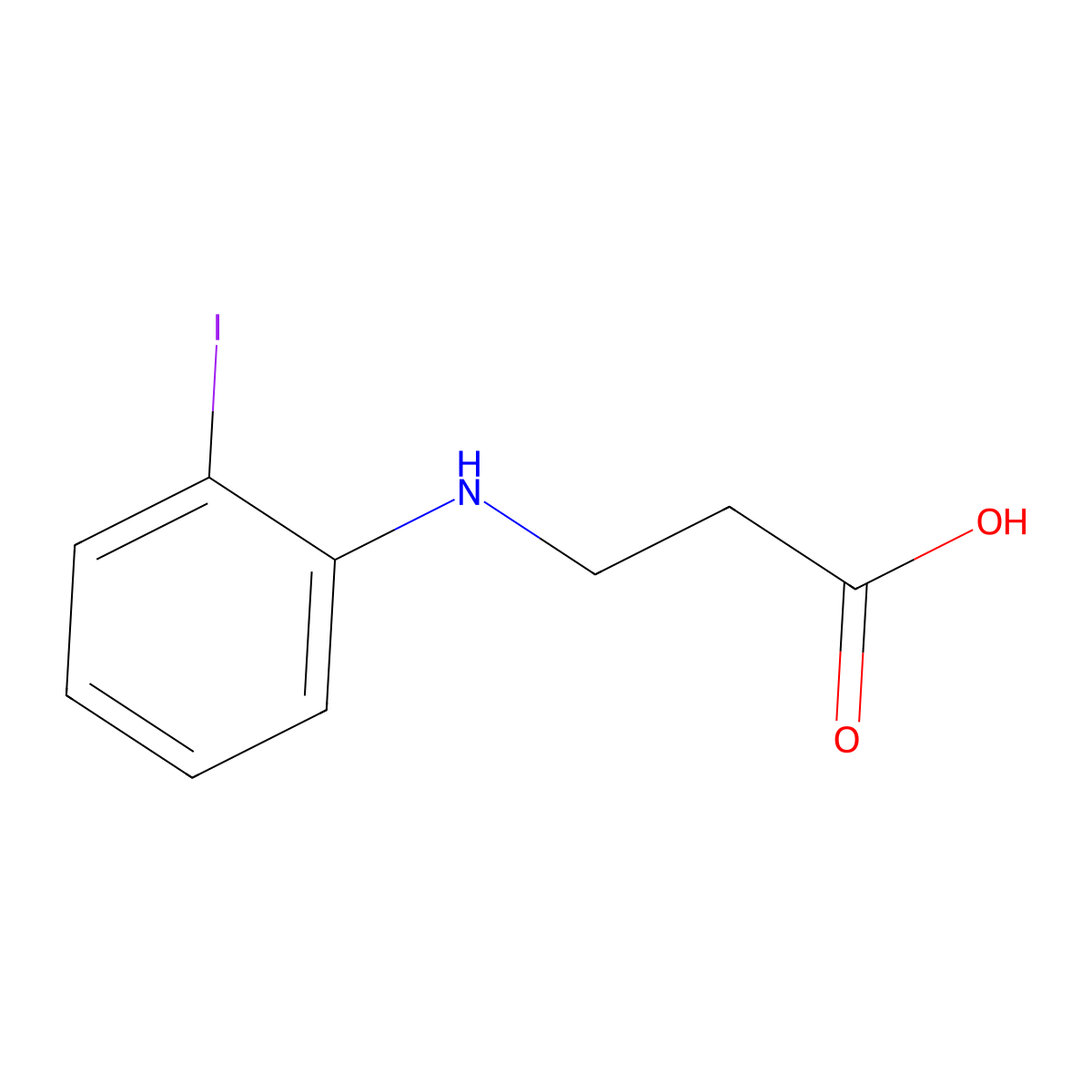 N-(2-Iodophenyl)-beta-alanine molecular structure, CAS 38470-21-2