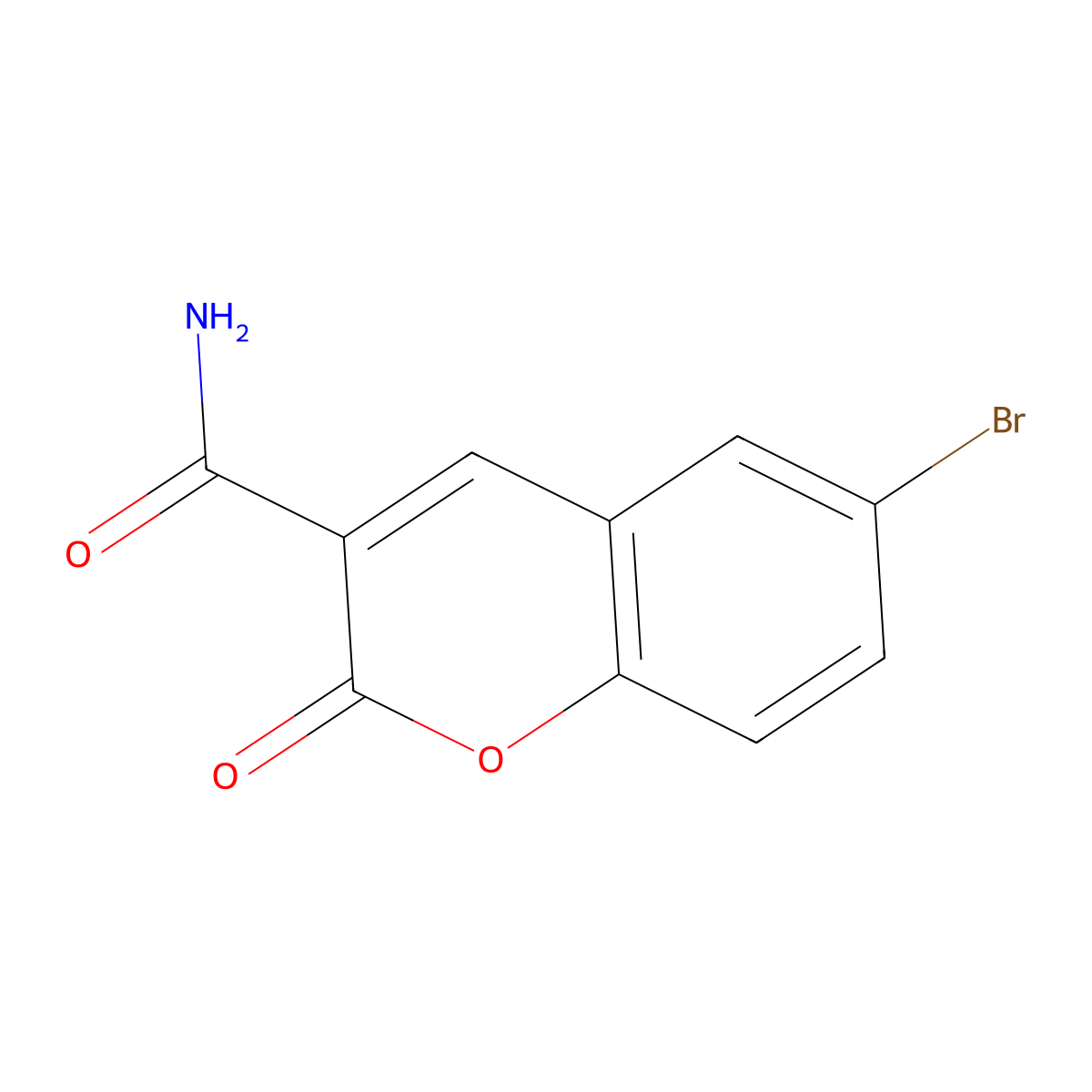 6-bromo-2-oxo-2H-chromene-3-carboxamide molecular structure, CAS 38472-56-9