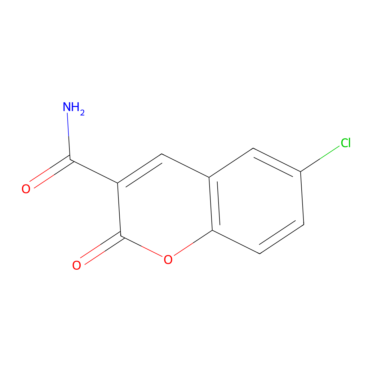 6-chloro-2-oxo-2H-chromene-3-carboxamide molecular structure, CAS 38472-57-0