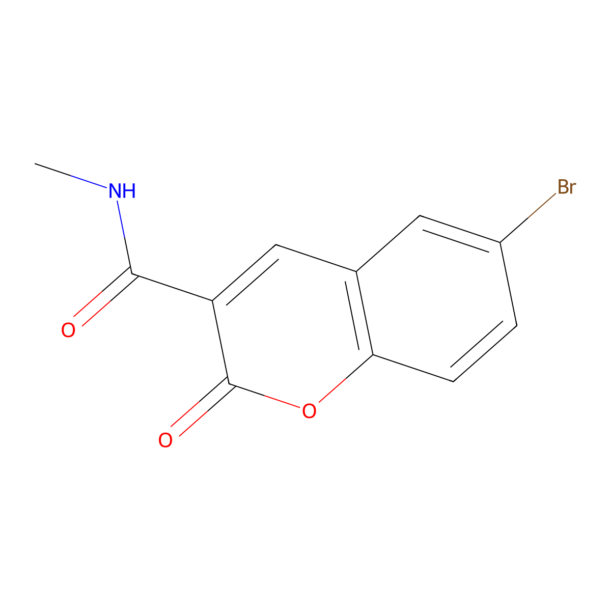 6-bromo-N-methyl-2-oxo-2H-chromene-3-carboxamide molecular structure, CAS 38472-58-1