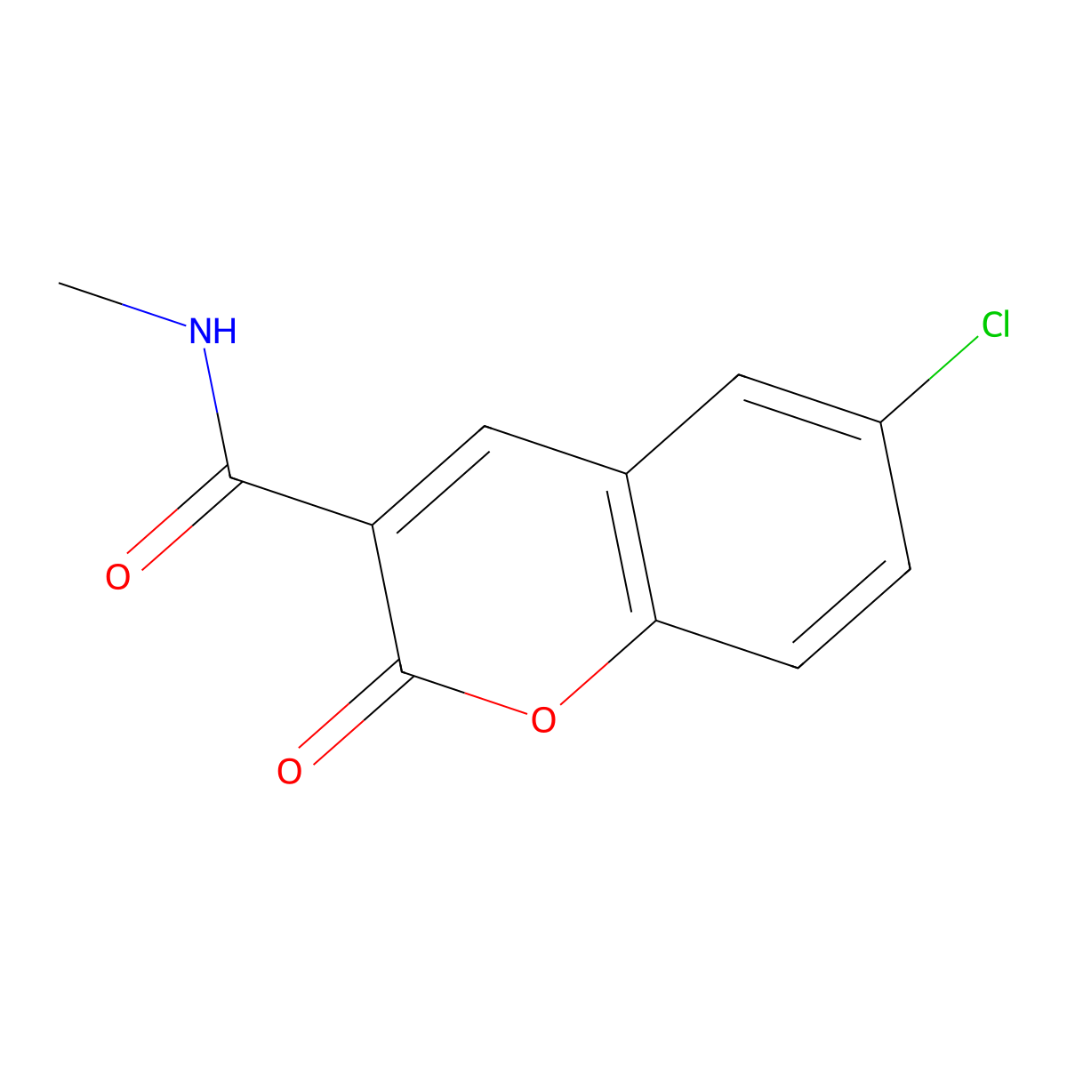6-chloro-N-methyl-2-oxo-2H-chromene-3-carboxamide molecular structure, CAS 38472-59-2