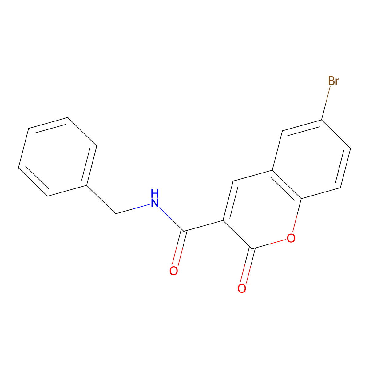 N-benzyl-6-bromo-2-oxochromene-3-carboxamide molecular structure, CAS 38472-68-3