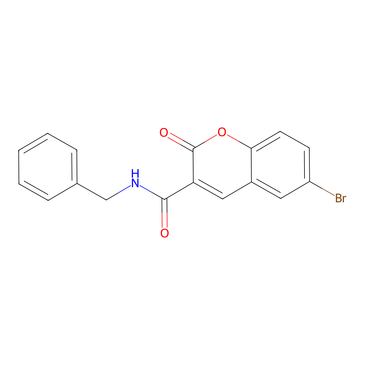 N-benzyl-6-bromo-2-oxochromene-3-carboxamide molecular structure, CAS 38472-68-3