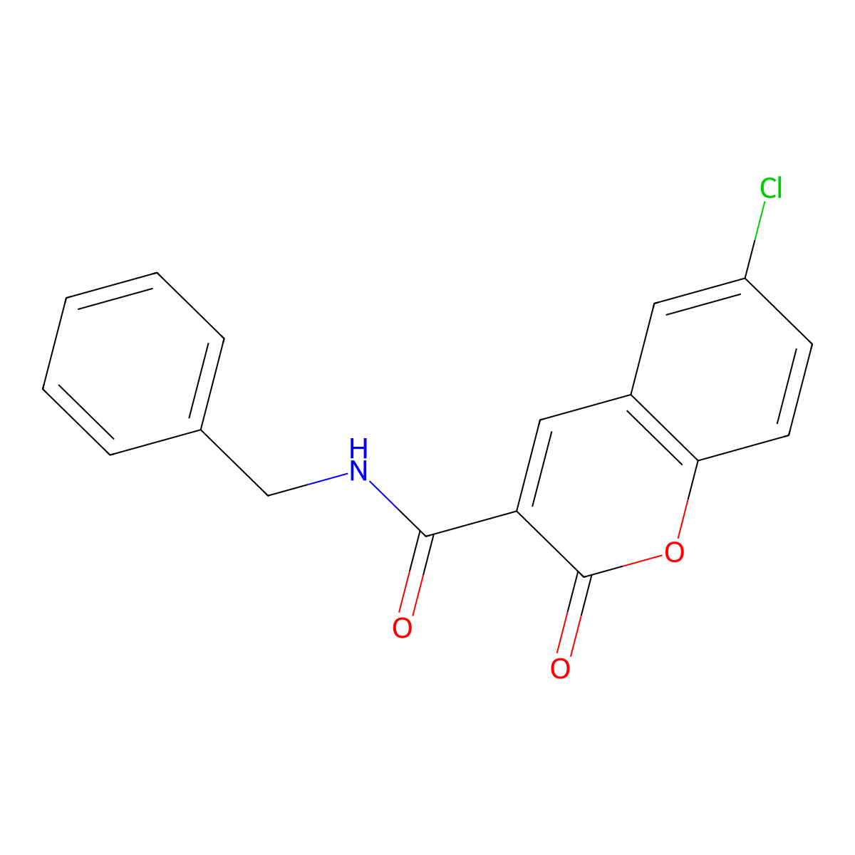 N-benzyl-6-chloro-2-oxo-2H-chromene-3-carboxamide molecular structure, CAS 38472-69-4