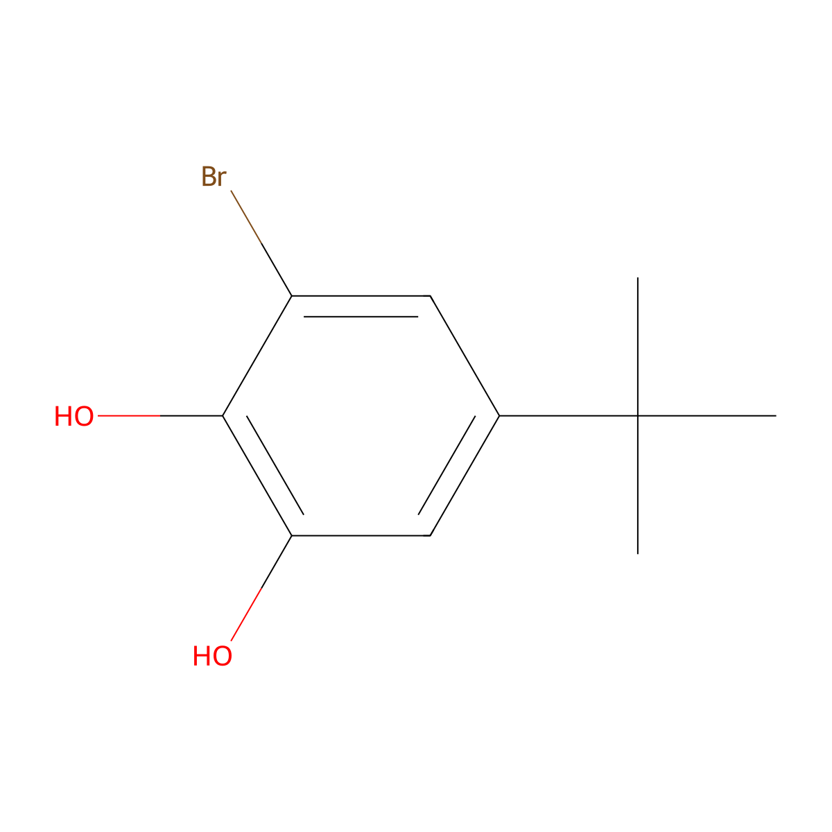 3-Bromo-5-tert-butylbenzene-1,2-diol molecular structure, CAS 38475-36-4