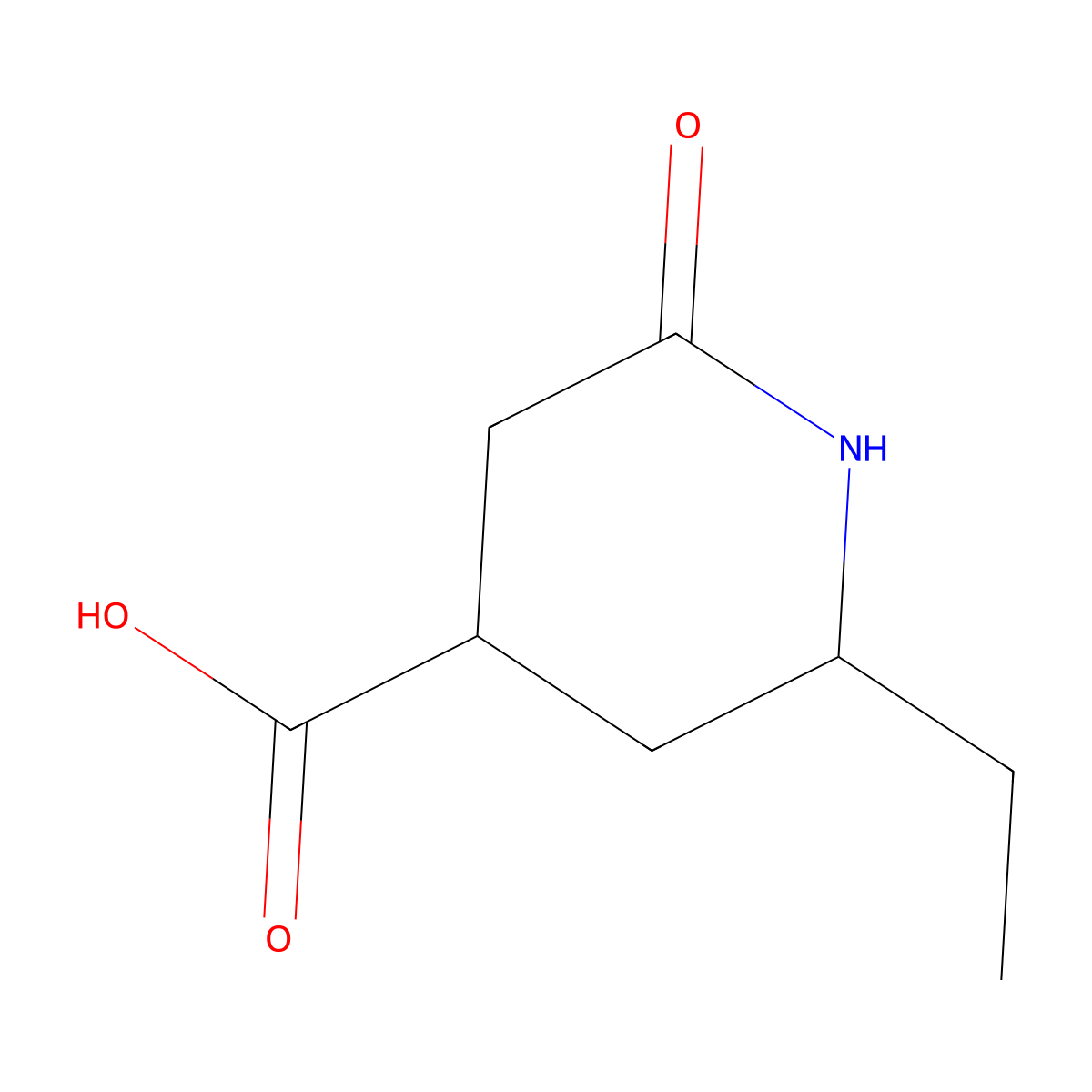 2-Ethyl-6-oxopiperidine-4-carboxylic acid molecular structure, CAS 38478-84-1