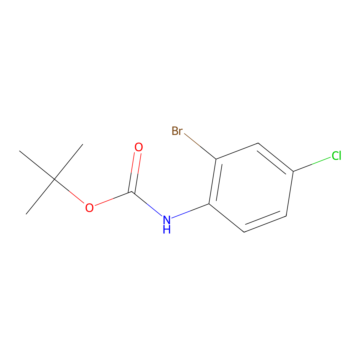 Tert-butyl 2-bromo-4-chlorophenylcarbamate molecular structure, CAS 384793-16-2