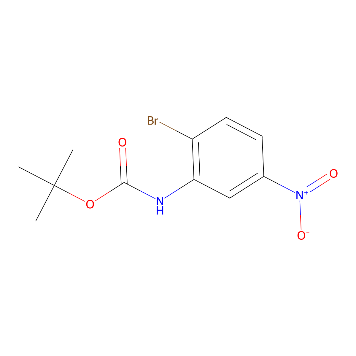 Tert-butyl 2-bromo-5-nitrophenylcarbamate molecular structure, CAS 384793-19-5