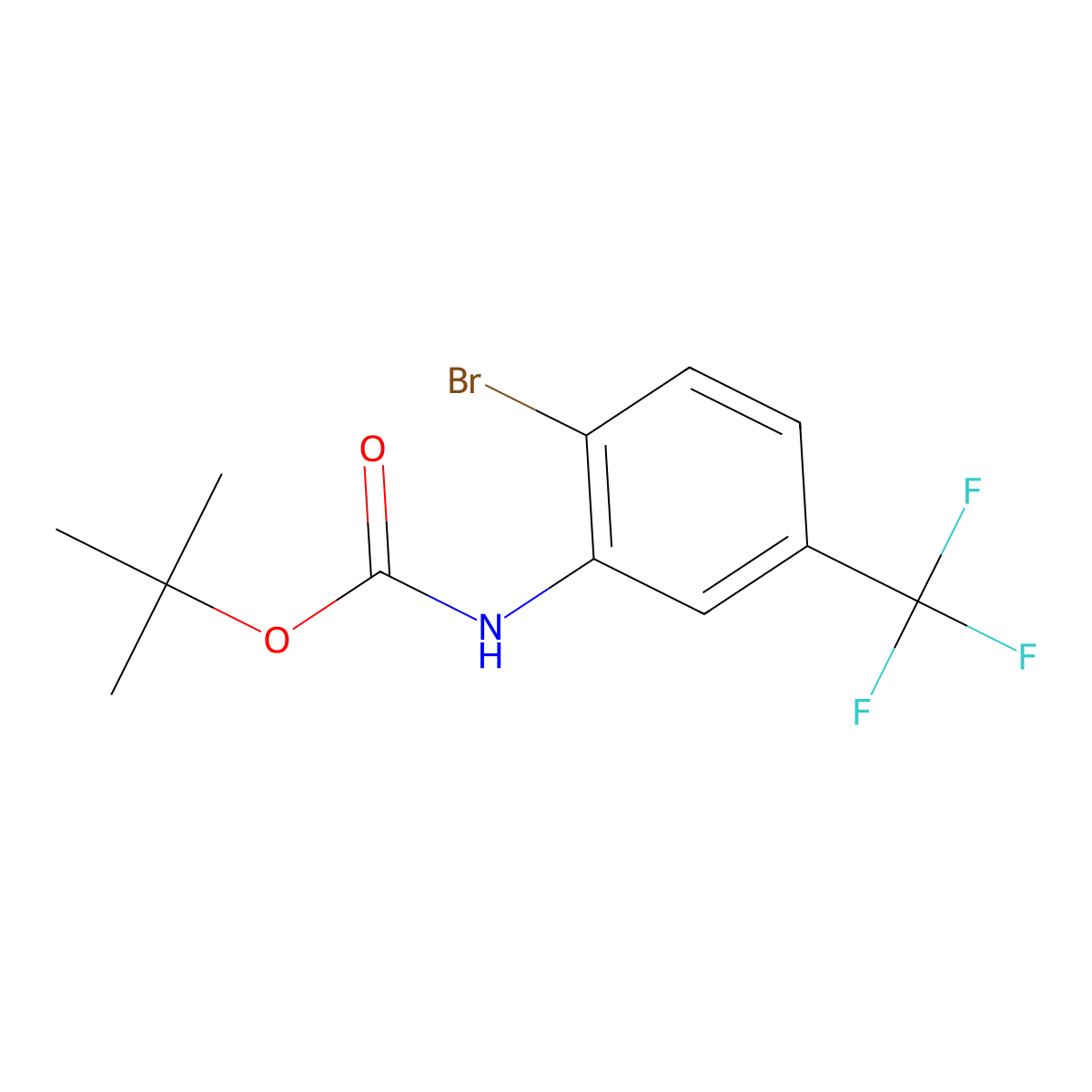 Tert-butyl 2-bromo-5-(trifluoromethyl)phenylcarbamate molecular structure, CAS 384793-21-9