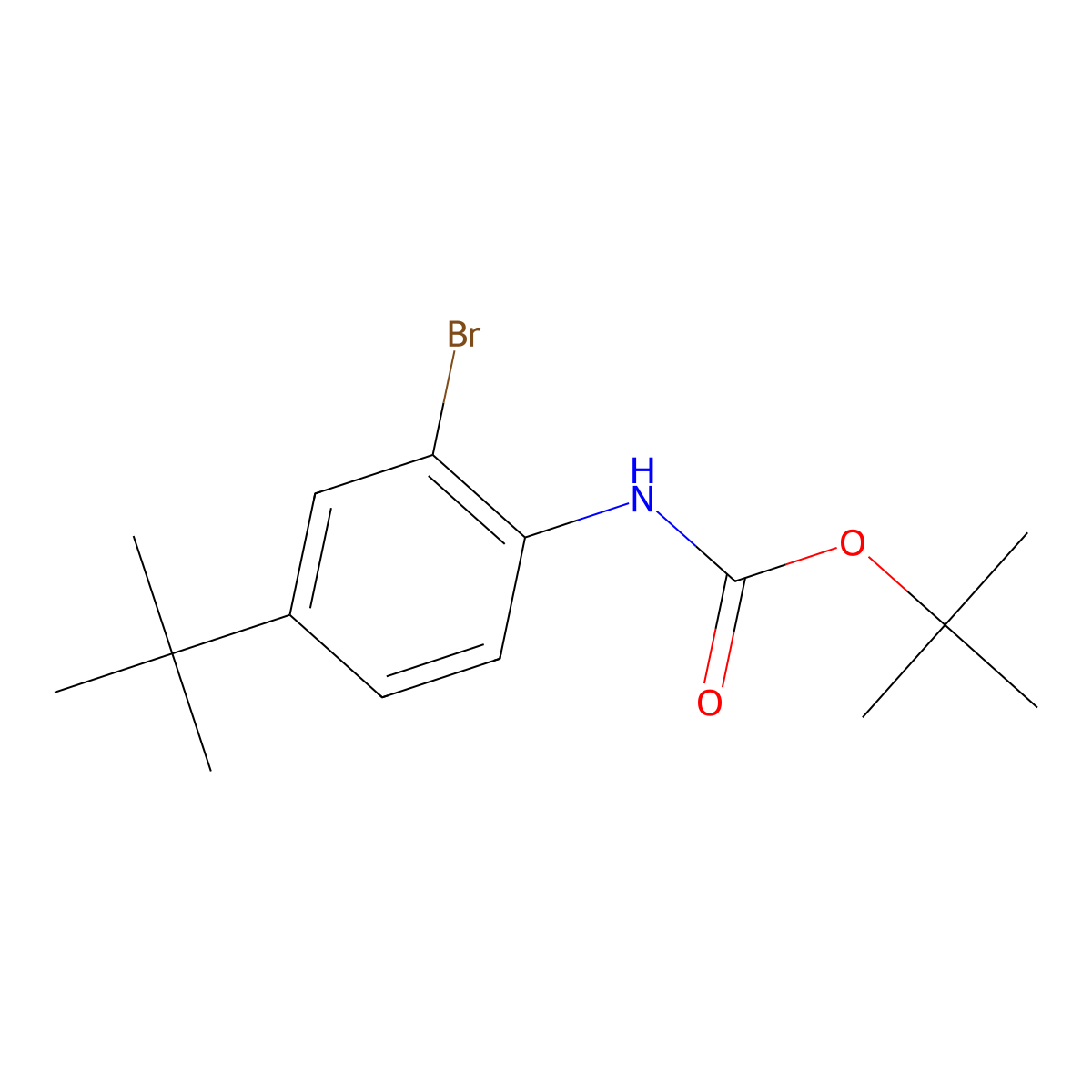tert-butyl N-(2-bromo-4-tert-butylphenyl)carbamate molecular structure, CAS 384793-22-0