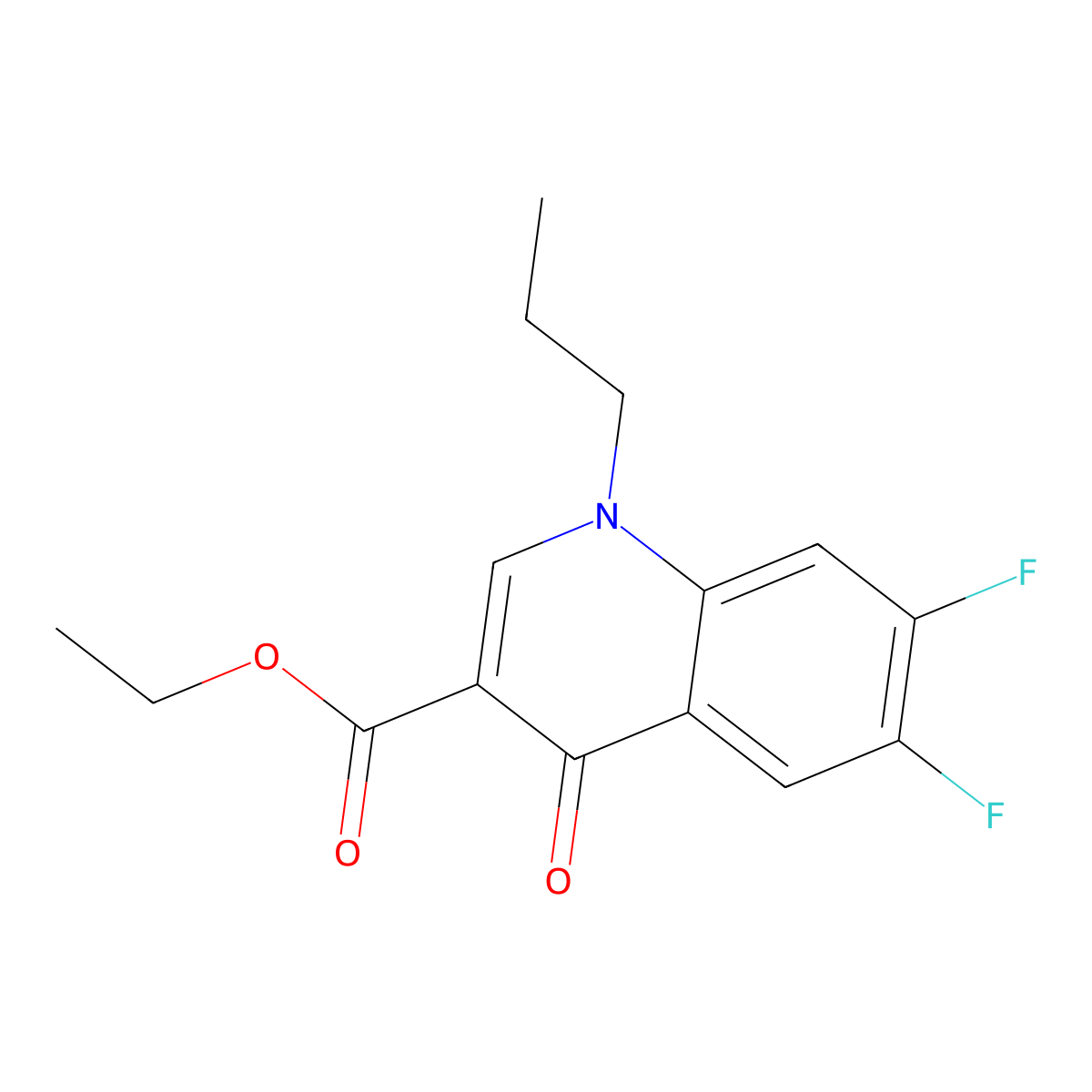 Ethyl 6,7-difluoro-4-oxo-1-propylquinoline-3-carboxylate molecular structure, CAS 384793-37-7