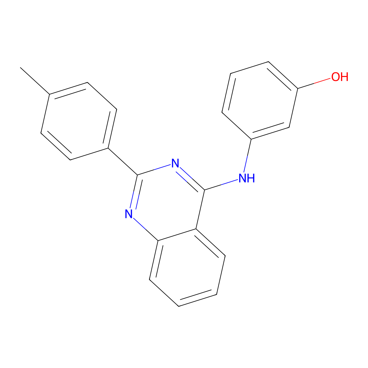 3-{[2-(4-Methylphenyl)quinazolin-4-yl]amino}phenol molecular structure, CAS 384793-50-4