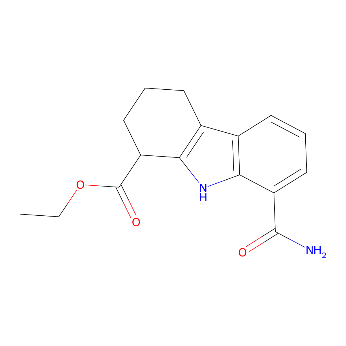 ethyl 8-carbamoyl-2,3,4,9-tetrahydro-1H-carbazole-1-carboxylate molecular structure, CAS 384793-56-0