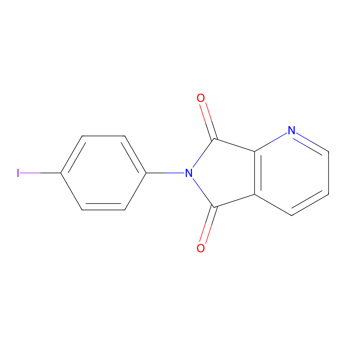 6-(4-iodophenyl)-5H-pyrrolo[3,4-b]pyridine-5,7(6H)-dione molecular structure, CAS 384793-65-1