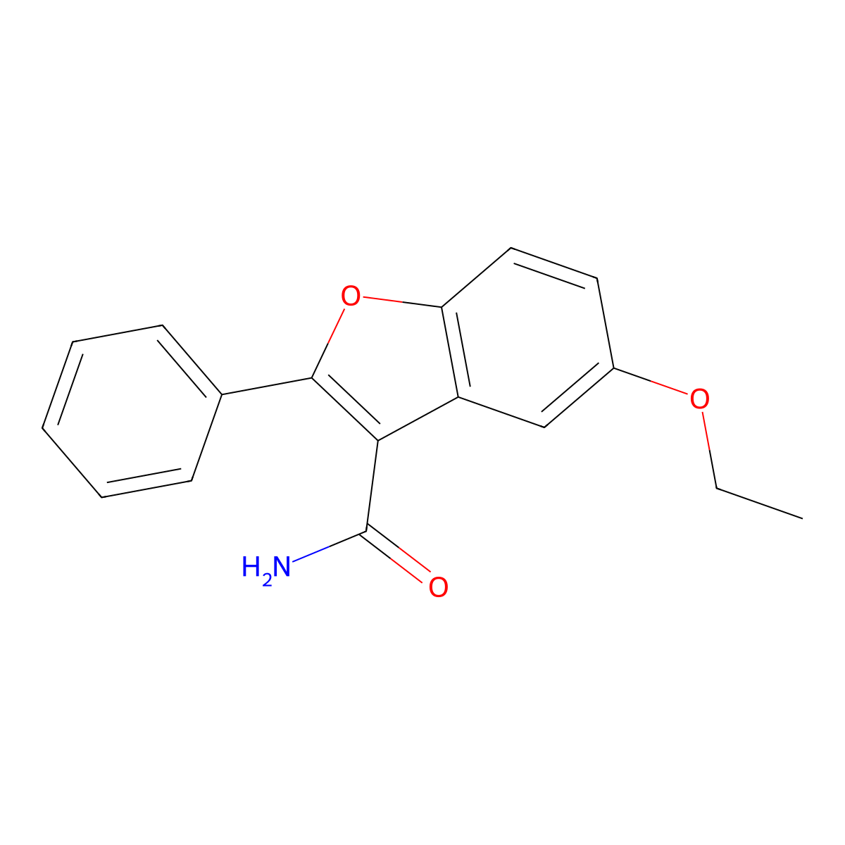 5-Ethoxy-2-phenyl-1-benzofuran-3-carboxamide molecular structure, CAS 384793-67-3