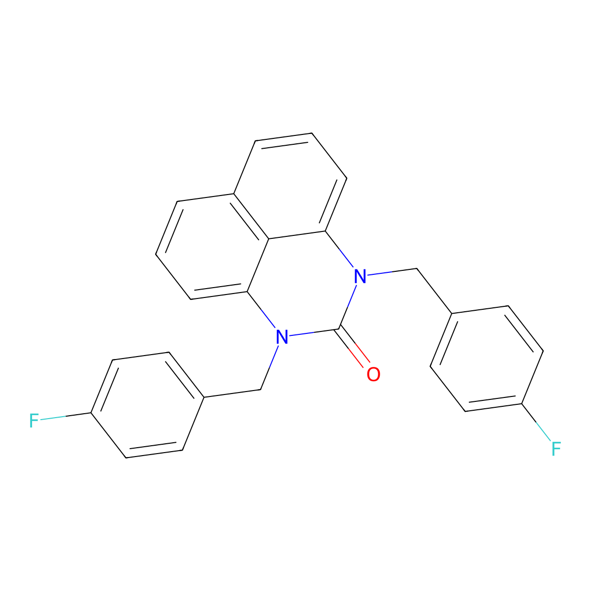 1,3-bis(4-fluorobenzyl)-1H-perimidin-2(3H)-one molecular structure, CAS 384793-76-4