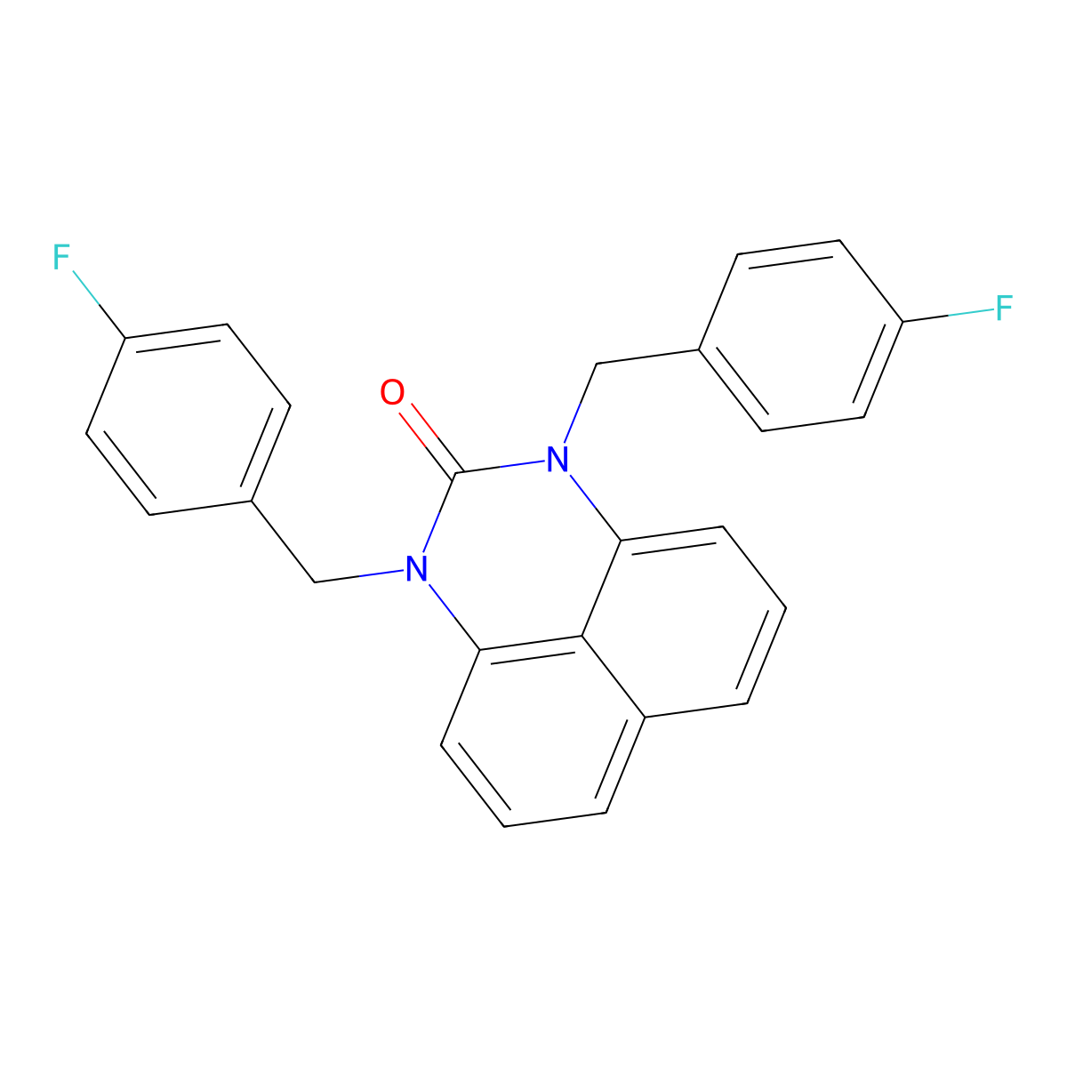 1,3-bis(4-fluorobenzyl)-1H-perimidin-2(3H)-one molecular structure, CAS 384793-76-4