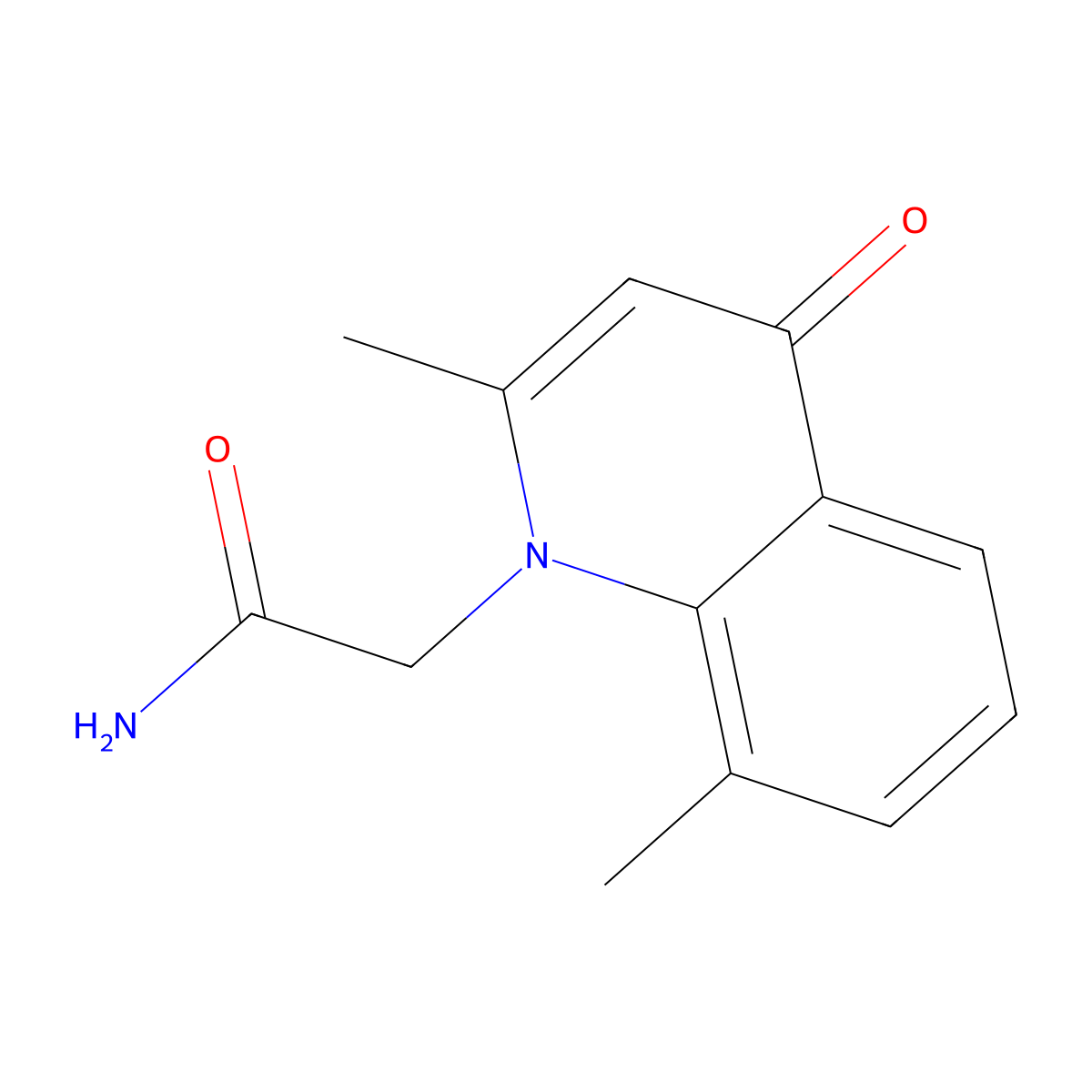2-(2,8-dimethyl-4-oxoquinolin-1(4H)-yl)acetamide molecular structure, CAS 384794-25-6