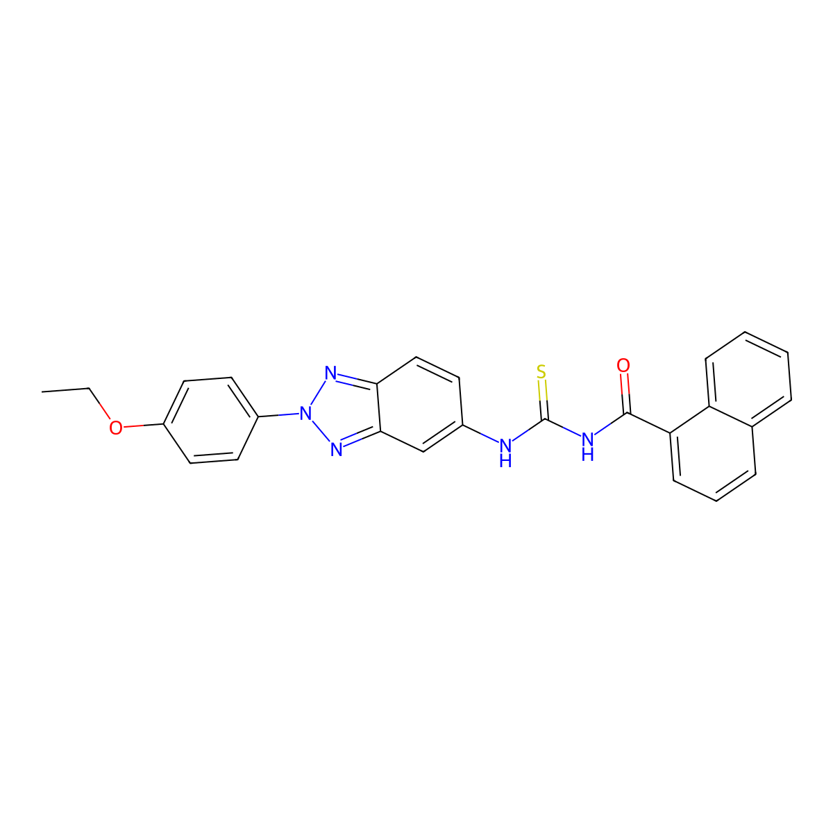 N-[[2-(4-ethoxyphenyl)benzotriazol-5-yl]carbamothioyl]naphthalene-1-carboxamide molecular structure, CAS 384794-52-9