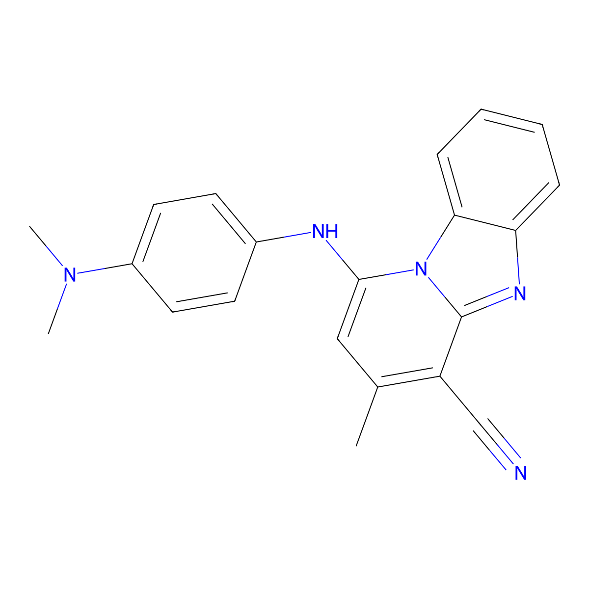 1-[4-(Dimethylamino)anilino]-3-methylpyrido[1,2-a]benzimidazole-4-carbonitrile molecular structure, CAS 384794-80-3