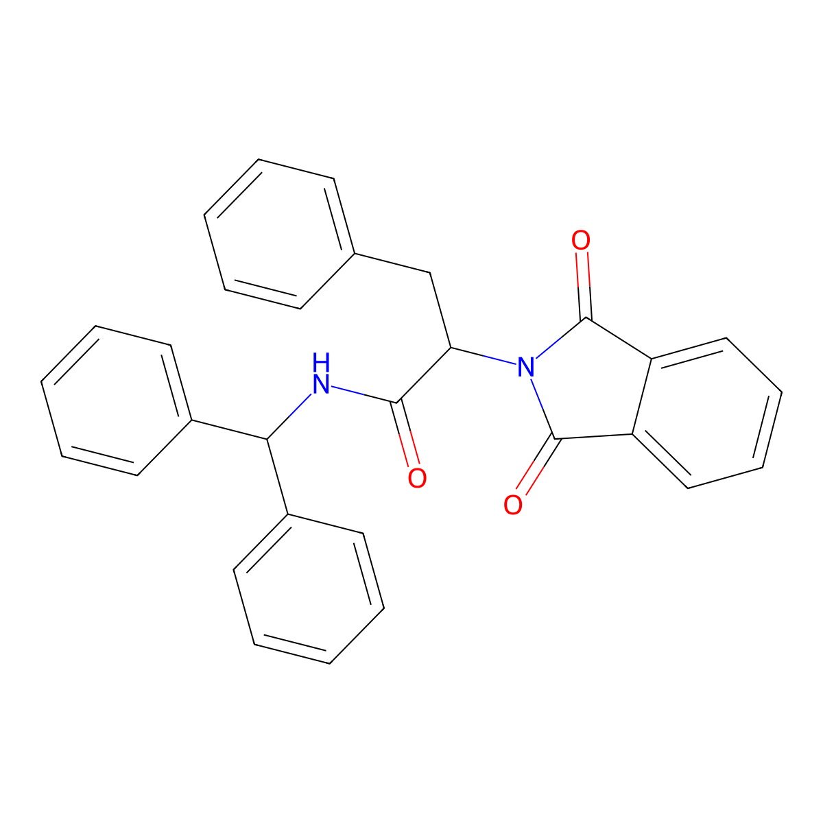 N-benzhydryl-2-(1,3-dioxoisoindol-2-yl)-3-phenylpropanamide molecular structure, CAS 384795-08-8