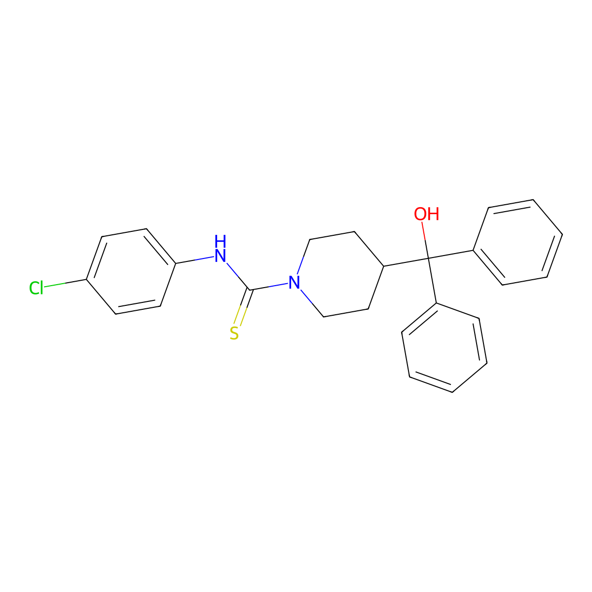 N-(4-chlorophenyl)-4-[hydroxy(diphenyl)methyl]piperidine-1-carbothioamide molecular structure, CAS 384795-86-2