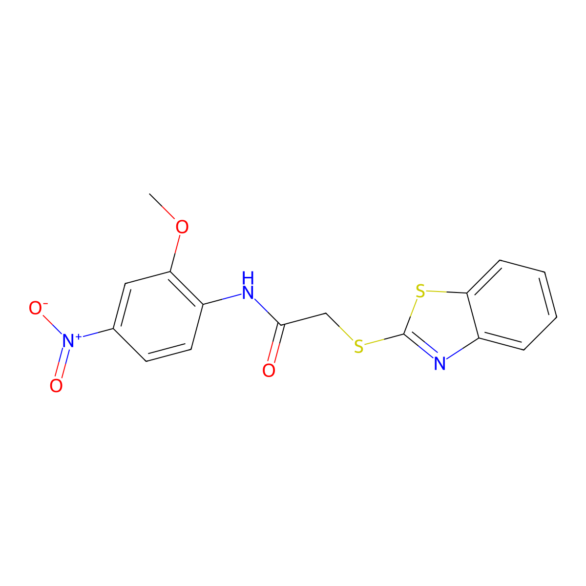 2-(1,3-benzothiazol-2-ylsulfanyl)-N-(2-methoxy-4-nitrophenyl)acetamide molecular structure, CAS 384795-93-1