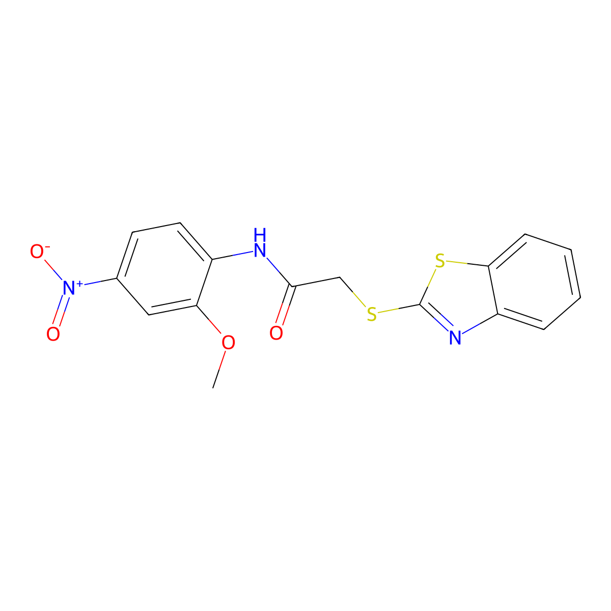 2-(1,3-benzothiazol-2-ylsulfanyl)-N-(2-methoxy-4-nitrophenyl)acetamide molecular structure, CAS 384795-93-1